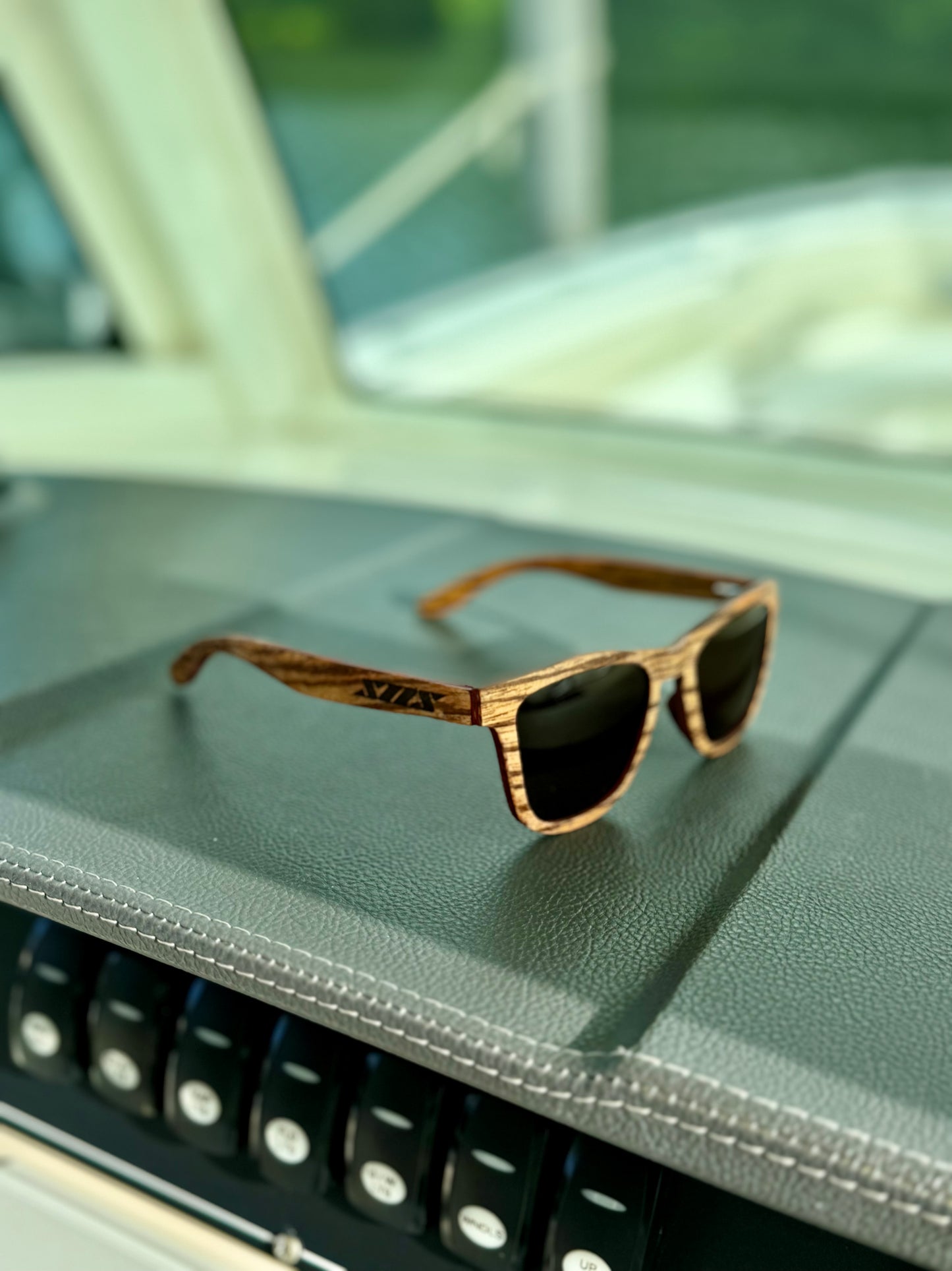 SOS Polarized Sunglasses, Light Brown Skateboard Wood (Unisex)